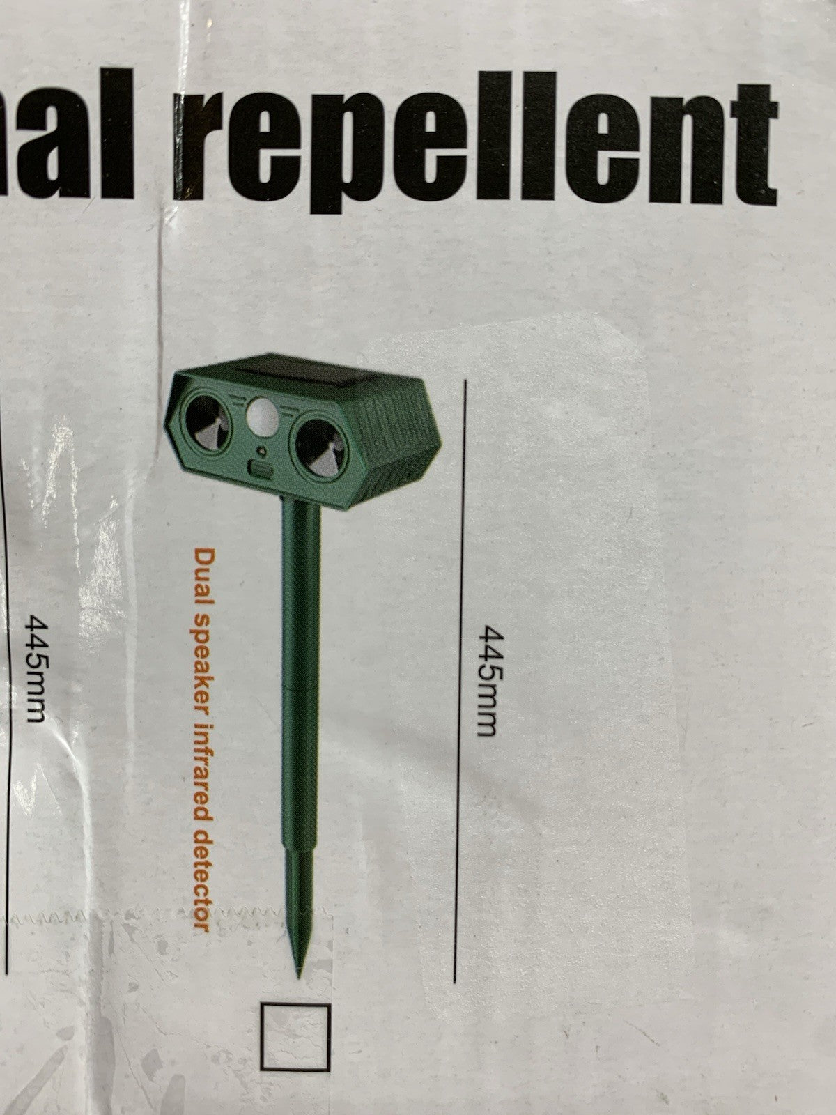 Solar Ultrasonic Animal Repellent Outdoor Cat Deterrent Infrared Sensing 2 Pack