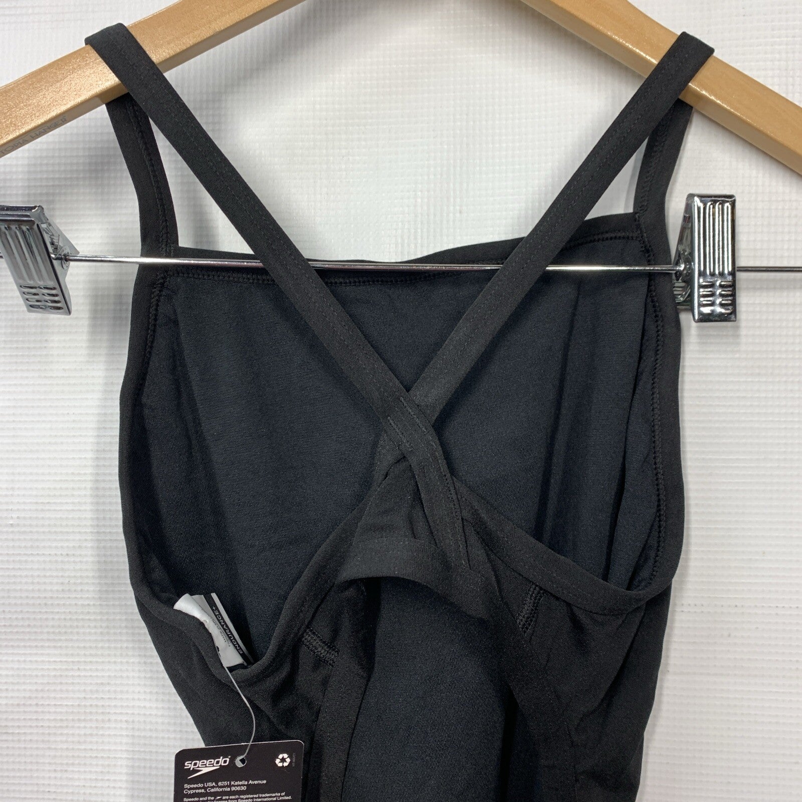 Speedo Female One Piece Swimsuit Solid Flyback Training Suit Black 30 Swimwear