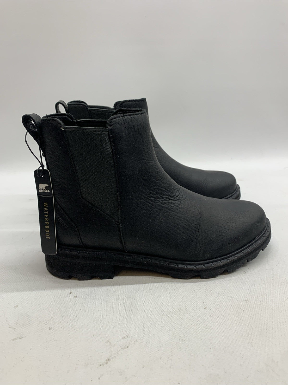 Sorel Emelie Chelsea Boots Leather Booties Waterproof Black NL3696-010 Size 8