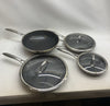 HexClad Hybrid Nonstick Cookware 7-Piece Pan Set with Cover Lid and Wok - USED