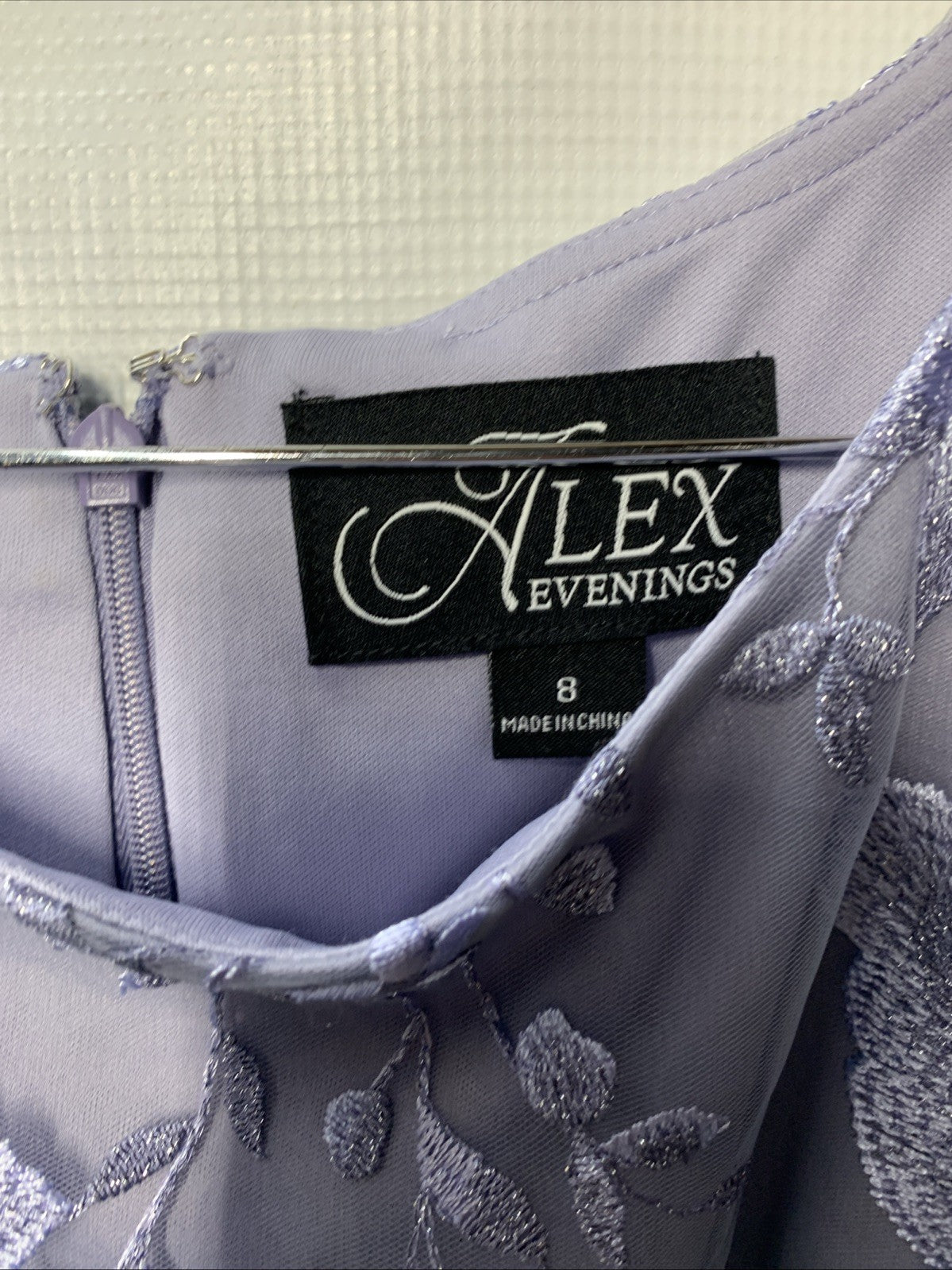 Alex Evenings Womens Wedding Formal Guest Dress 3/4 Sleeve Elegant Floral Size 8