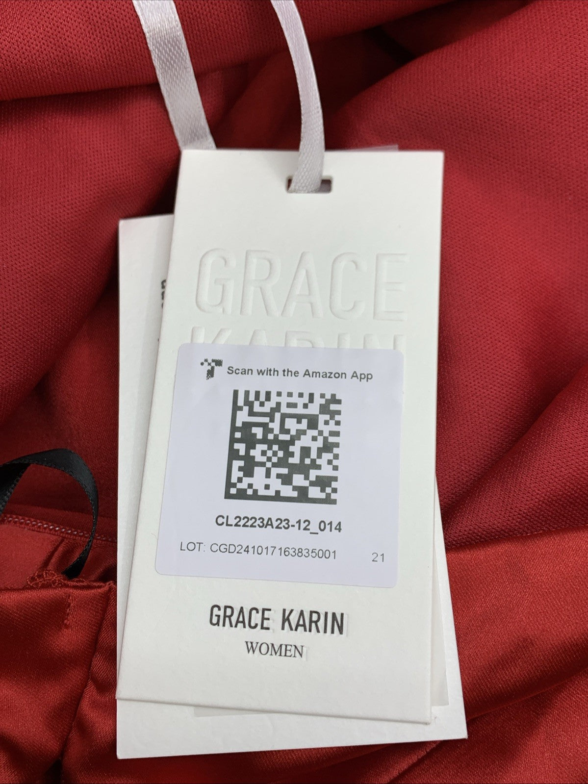 GRACE KARIN 2025 Women Satin Cocktail One Shoulder Sleeveless Dress Size 14, Red