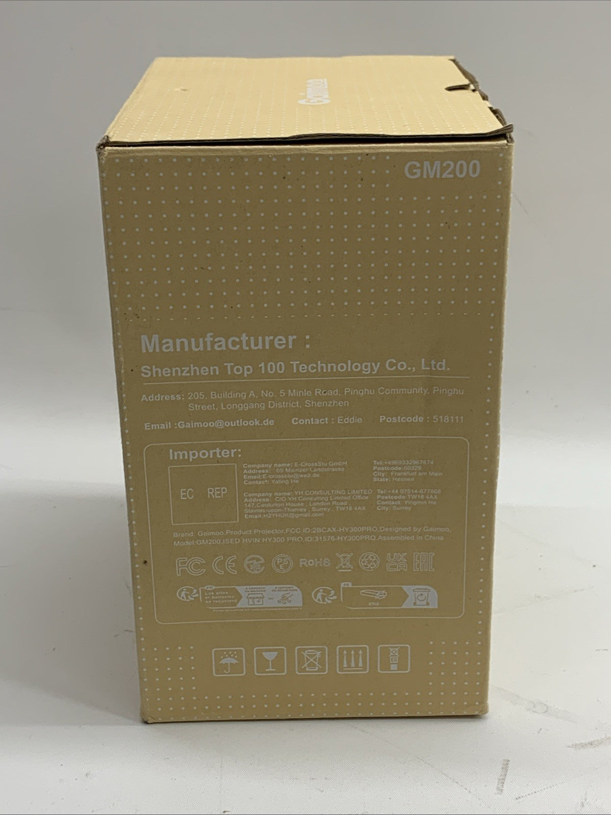 Gaimoo Home Business Cinema Theater Portable Projector WiFi Bluetooth GM200 Whit