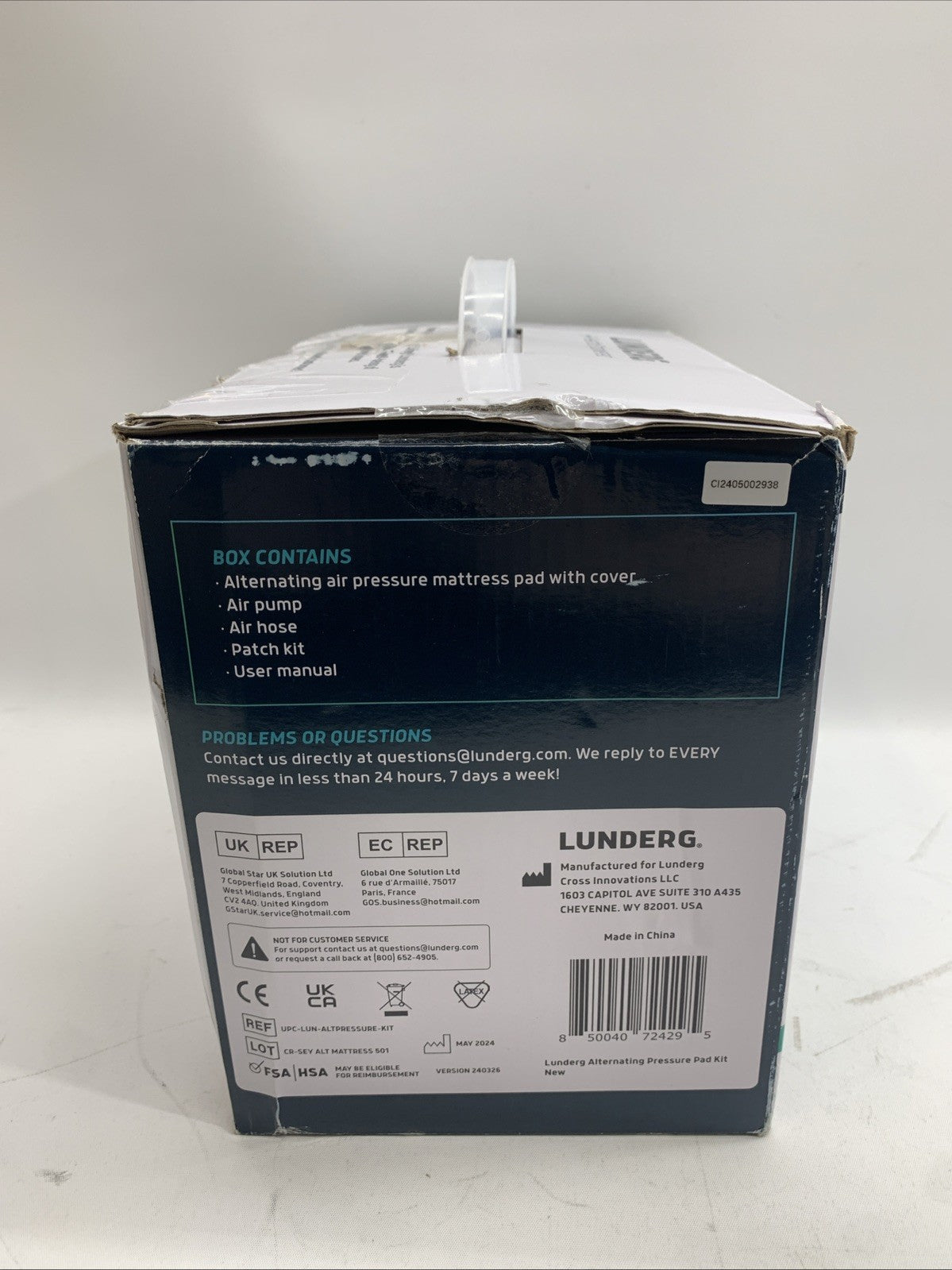 Lunderg Alternating Air Pressure Mattress Pad - with Flock-Tech & Static Mode