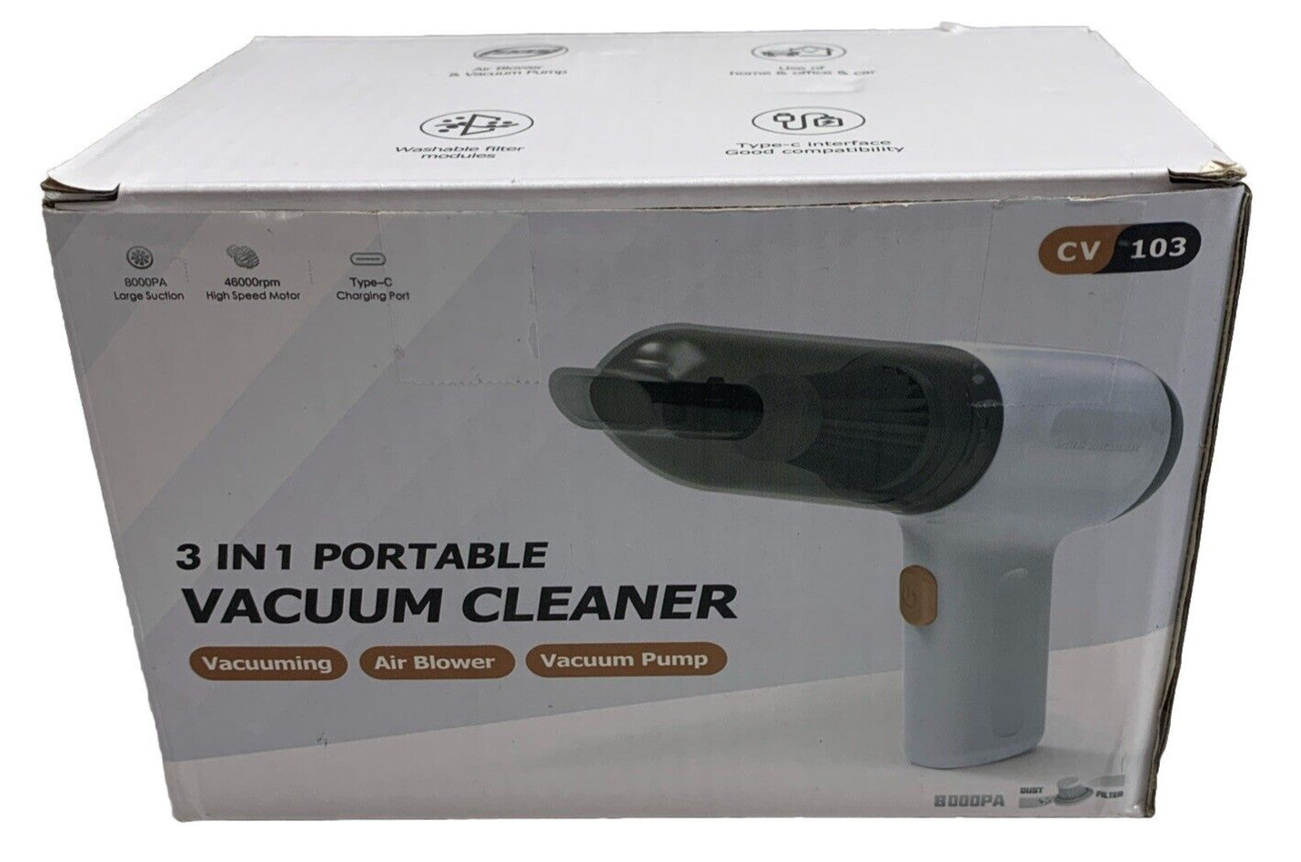 pordsioc Mini Handheld Vacuum Cordless, Car Vacuum Cleaner Portable Rechargeable