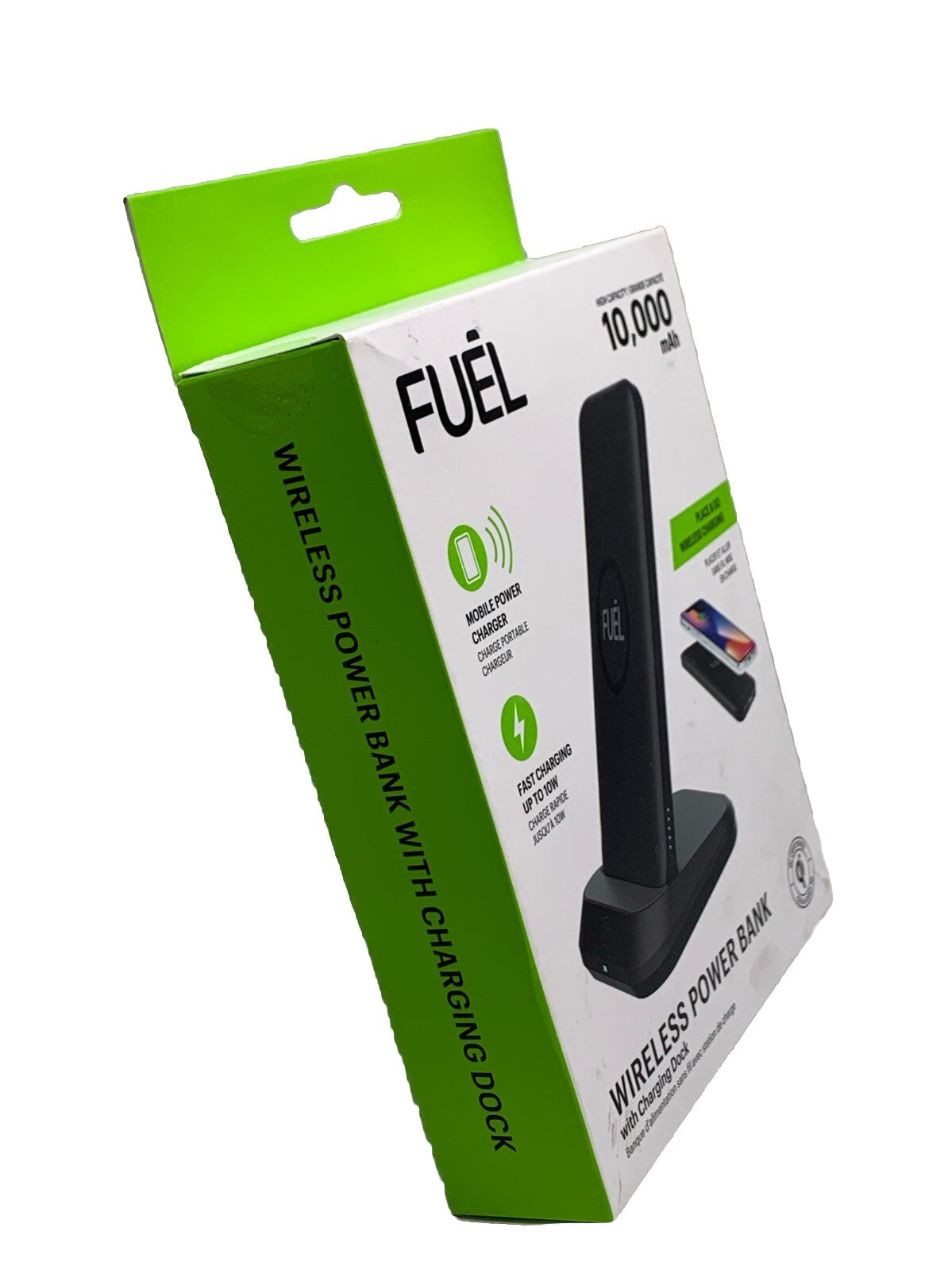 Fuel Wireless Charging Power Bank 10,000mAh Black Fast Charge With Charging Dock