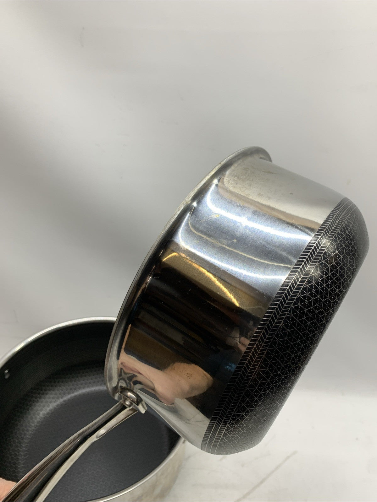 HexClad Hybrid Nonstick 6-Piece Pot Set 8, 3 & 2 Qt Pots with Cover Lids - USED