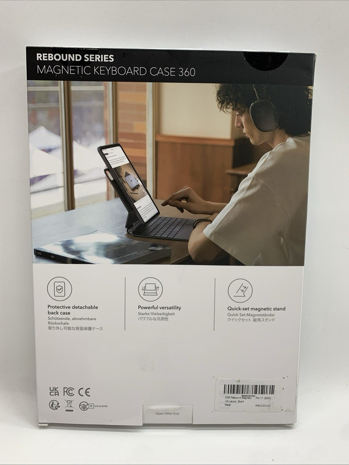 ESR Magnetic Keyboard Case 360 Rebound Series Protect For iPad Pro 11 2024 Black