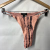 Women's Nasty Gal tie dye V wire 3-piece maxi skirt bikini set swimwear, size 6, with vibrant tie dye and adjustable straps.