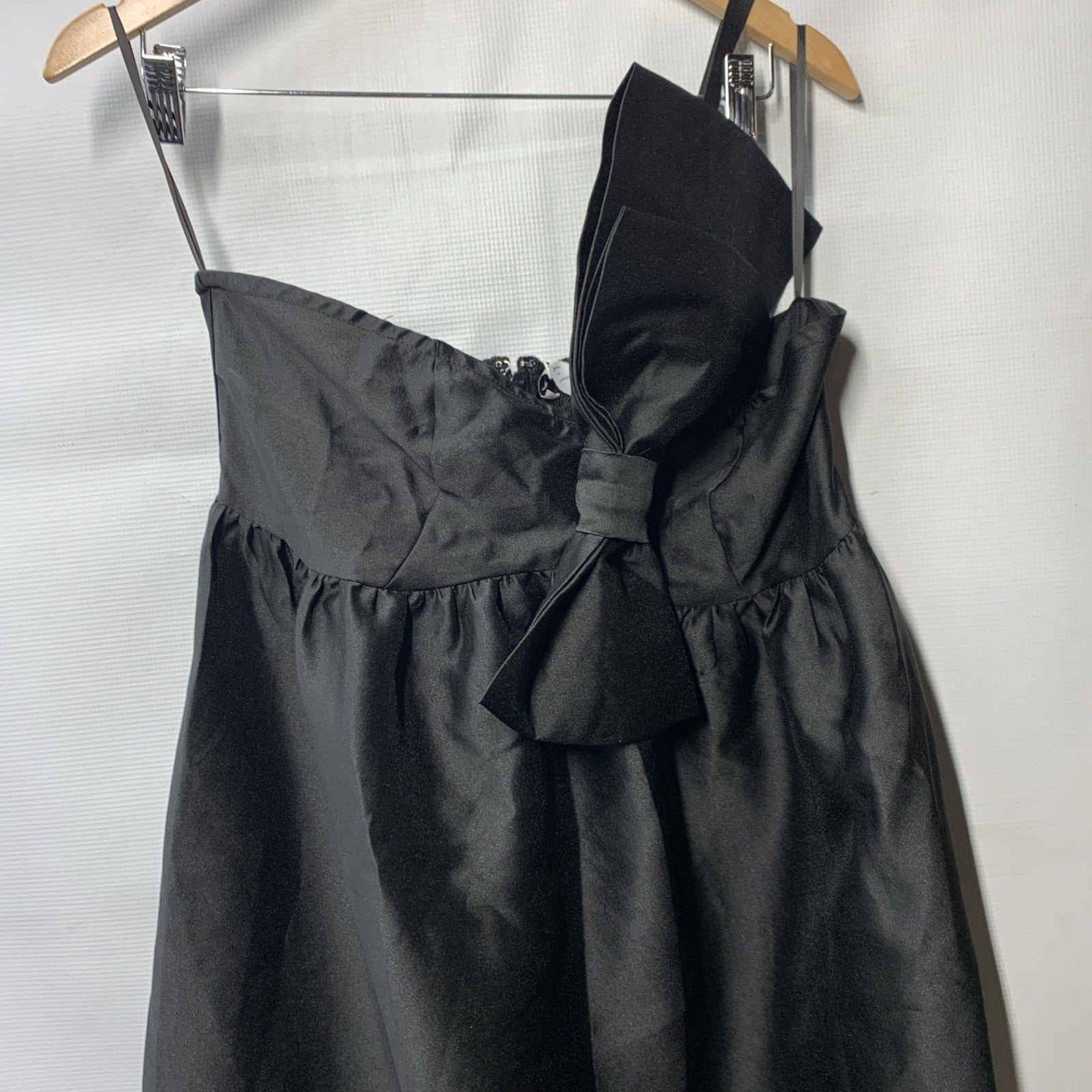 Petal + Pup Betina Bow Front Maxi Dress Black One Shoulder Sleeveless Size Large