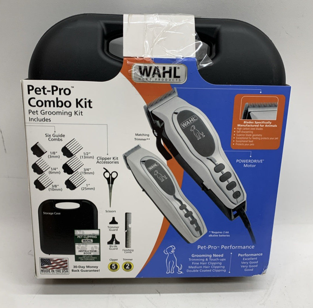 Wahl Pet-Pro Fur Clipper & Trimmer Pet Grooming Combo Kit for Dogs Smooth Cut