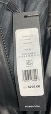 BCBGMAXAZRIA Women's Faux Leather Pleated Skirt with Back Zipper Size 6 Black