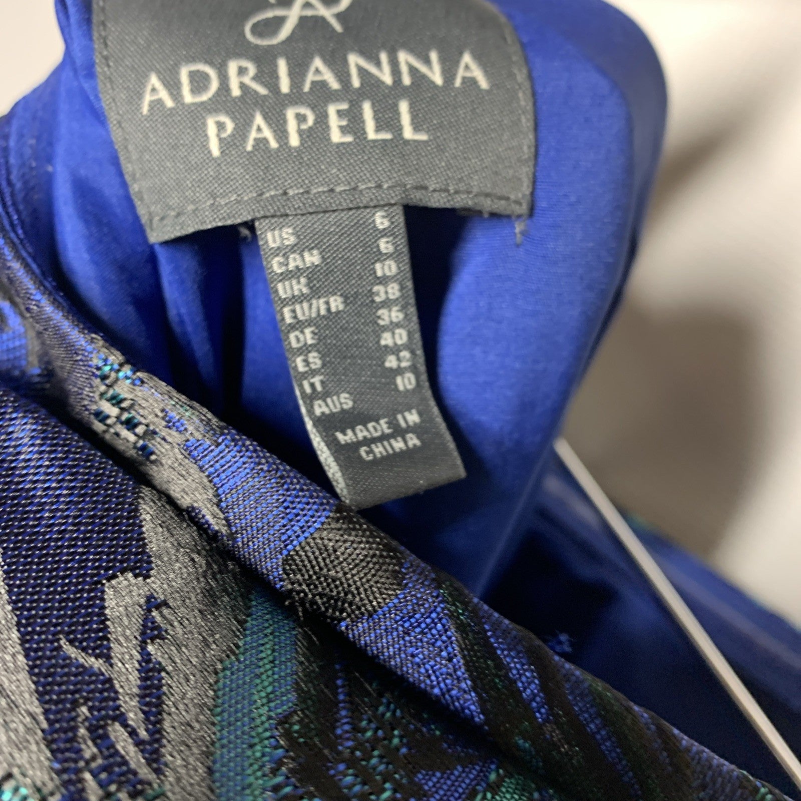 Adrianna Papell Women's One-Shoulder Jacquard Gown Evening Party Dress Size 6