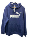 Puma Ess Men Logo Pullover Hoodie Mens Blue Casual Outerwear Size XL Long Sleeve