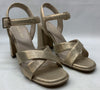 Kenneth Cole New York Women's Lessia Wedge Heeled Sandal Size 8.5 Light Gold