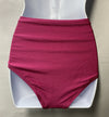 Calvin Klein women's fuchsia shimmer convertible swim bottom swimsuit, size small, with adjustable sides and sleek swimwear design.