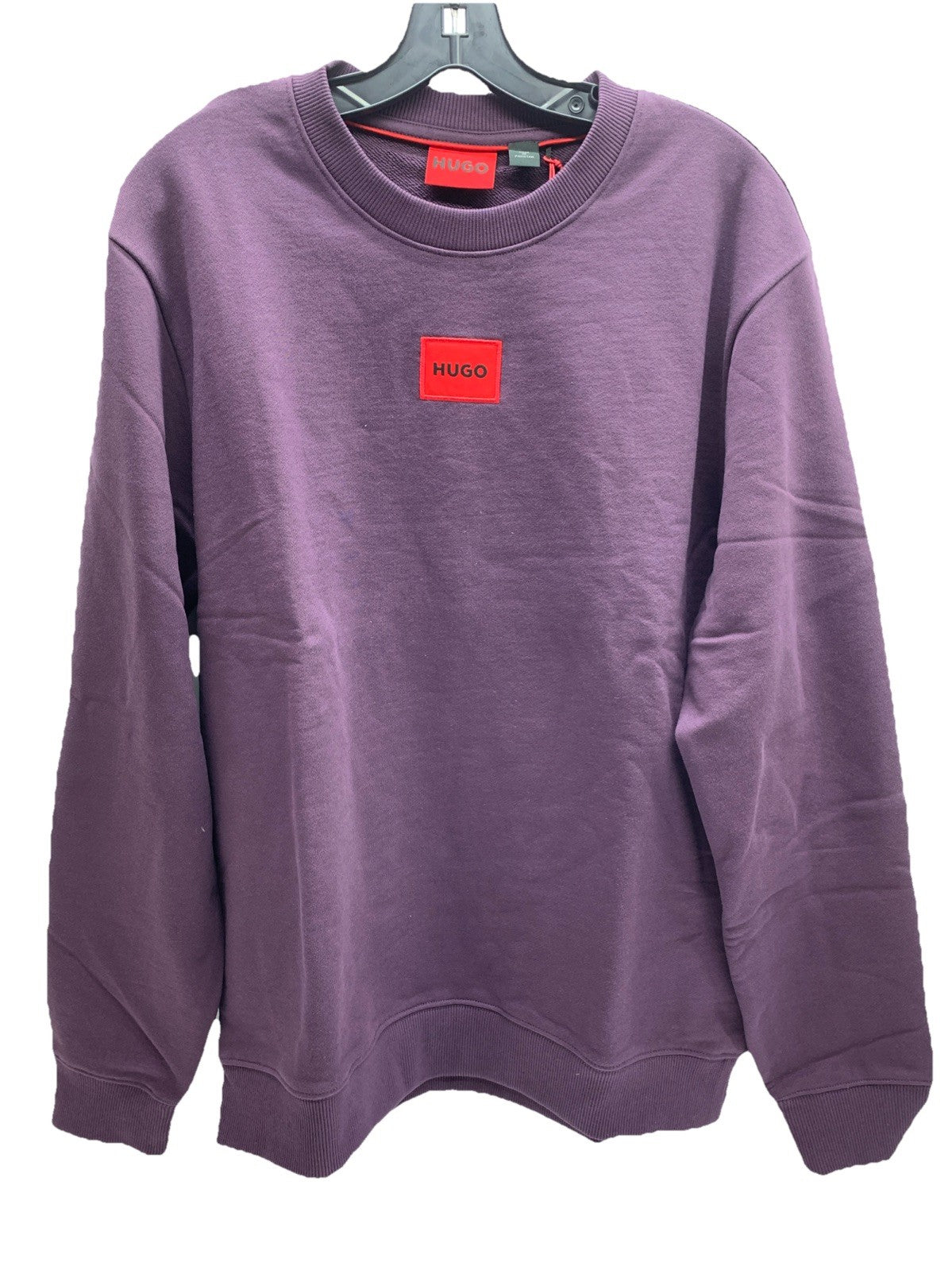Hugo Boss Men's Diragol212 Purple Logo Crewneck Sweatshirt Large Long Sleeve