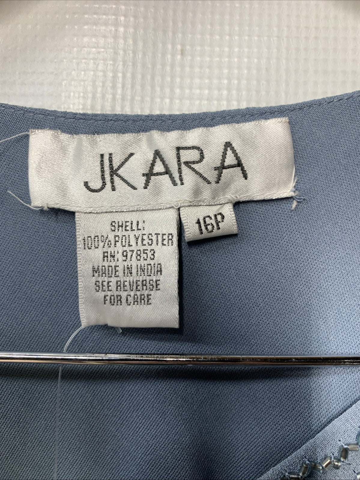 J Kara Women's 3/4 Floral Beaded Pop Over Gown Dress Cocktail Formal Size 16P