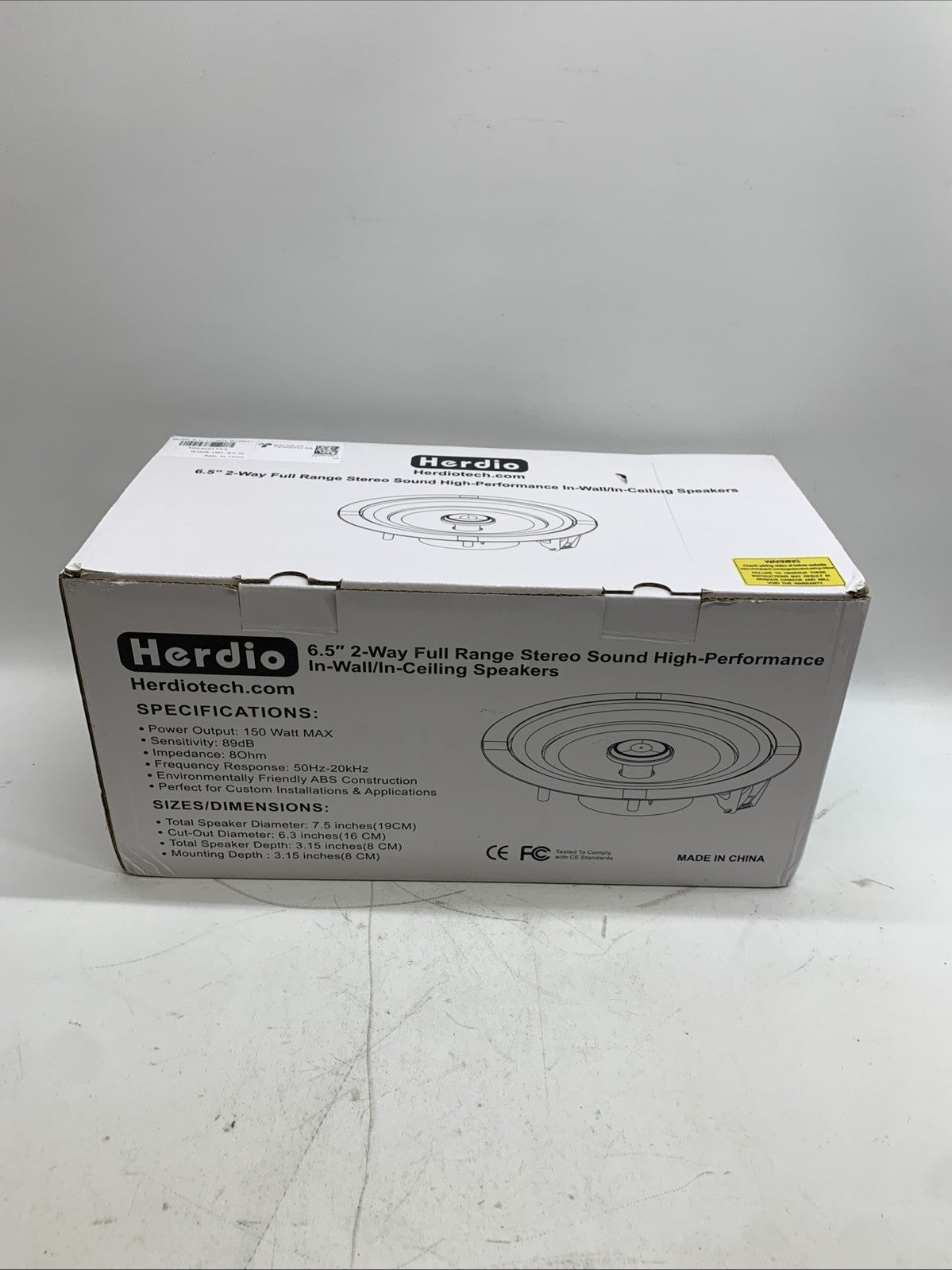 Herdio 6.5'' Bluetooth Ceiling Speakers 600W USB In Wall Amplifier Receiver 4pk