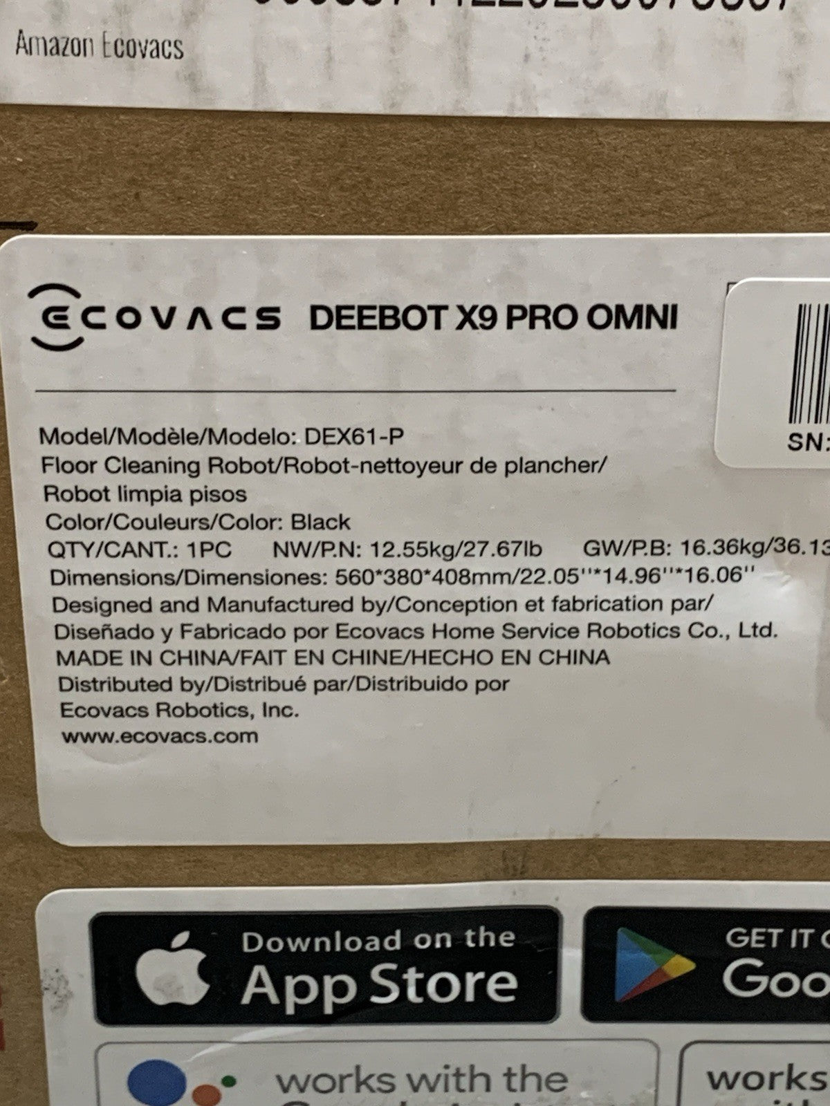 ECOVACS DEEBOT X9 PRO Omni Robot Vacuum and Mop, 16,600Pa Suction, OZMO Roller