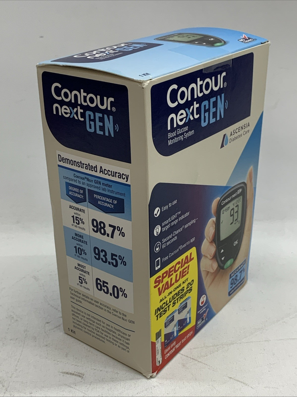 CONTOUR NEXT GEN Blood Glucose Monitoring System All-in-One Kit Portable 7383