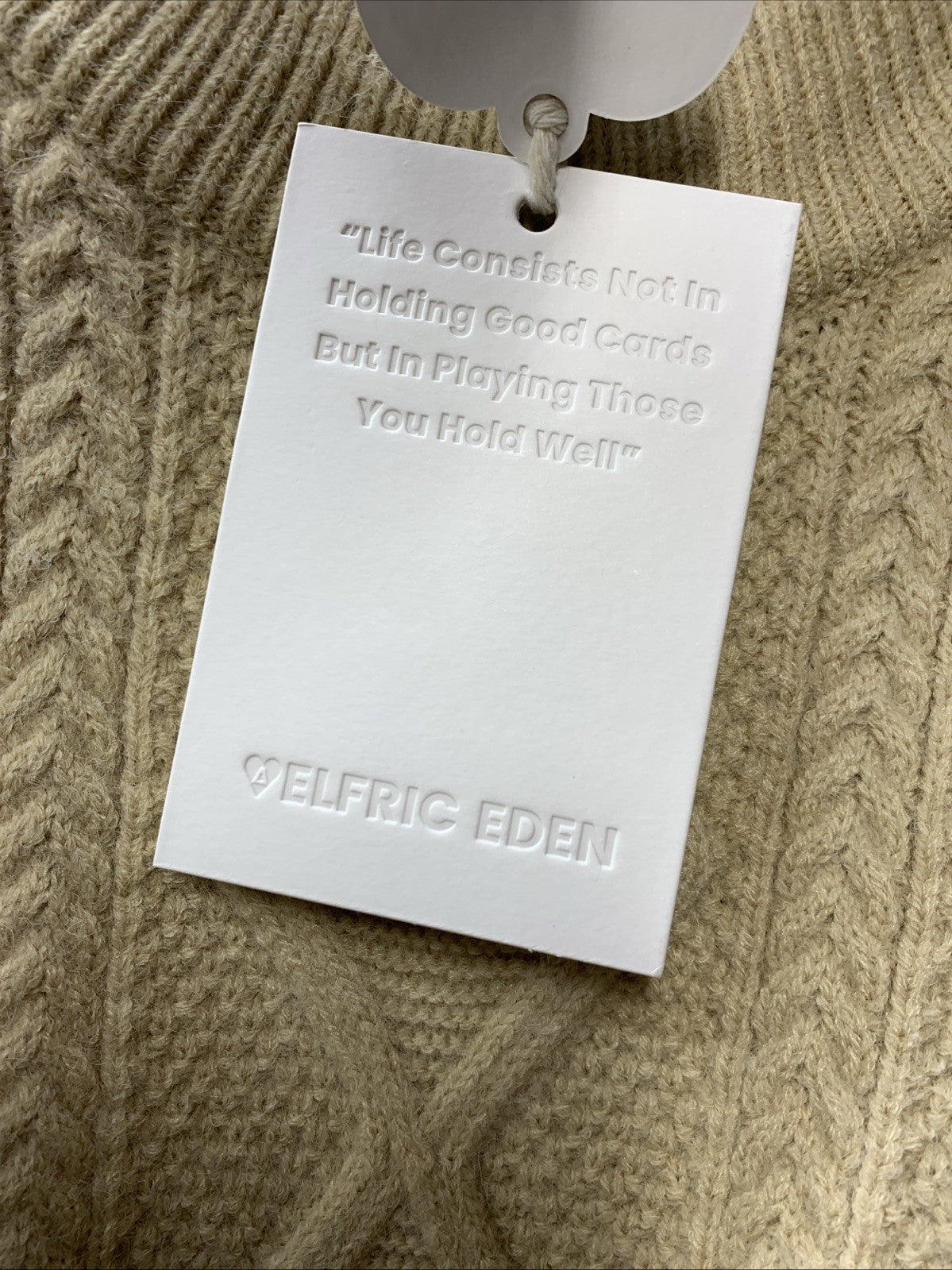 Aelfric Eden Women’s Vintage Oversized Cable Knit Sweater 2XL Camel Long Sleeve