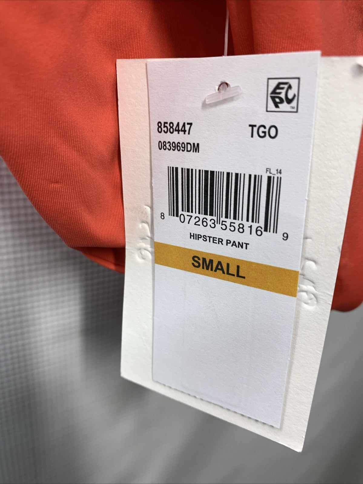 BECCA Hipster Bikini Bottom Cheeky Coverage Swimwear Small Orange Underwear