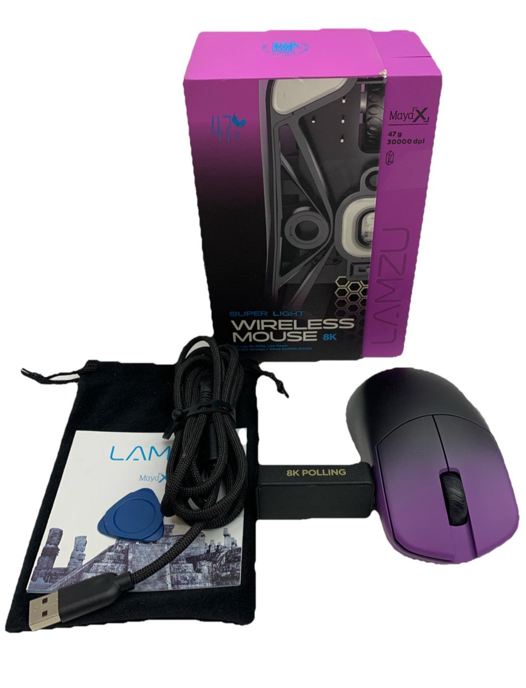 Lamzu Maya X 8K Gaming Mouse 8000Hz Polling Rate High Precision Charcoal Black