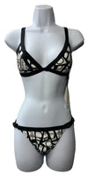 Calvin Klein Women's Low Waisted Elastic Logo Triangle Bikini Set Size XS Black