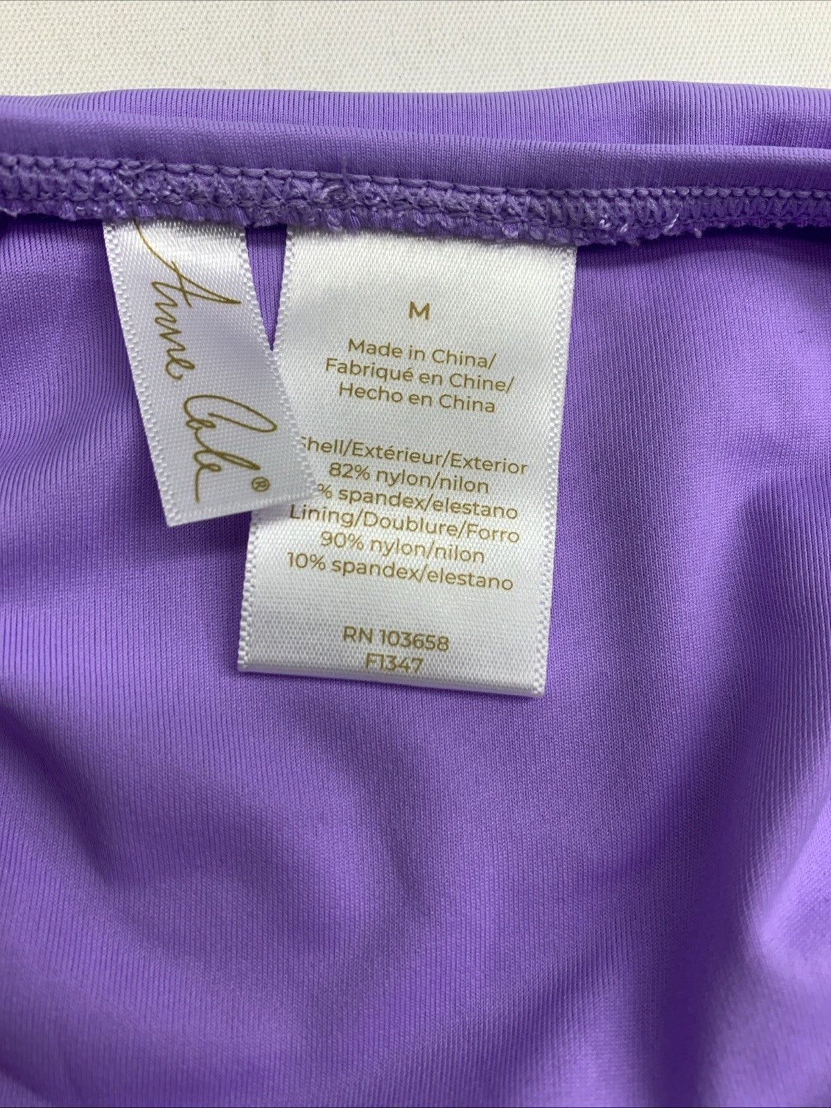 Anne Cole Women's Live in Color Side Tie Bikini Swim Bottom M Amethyst Underwear