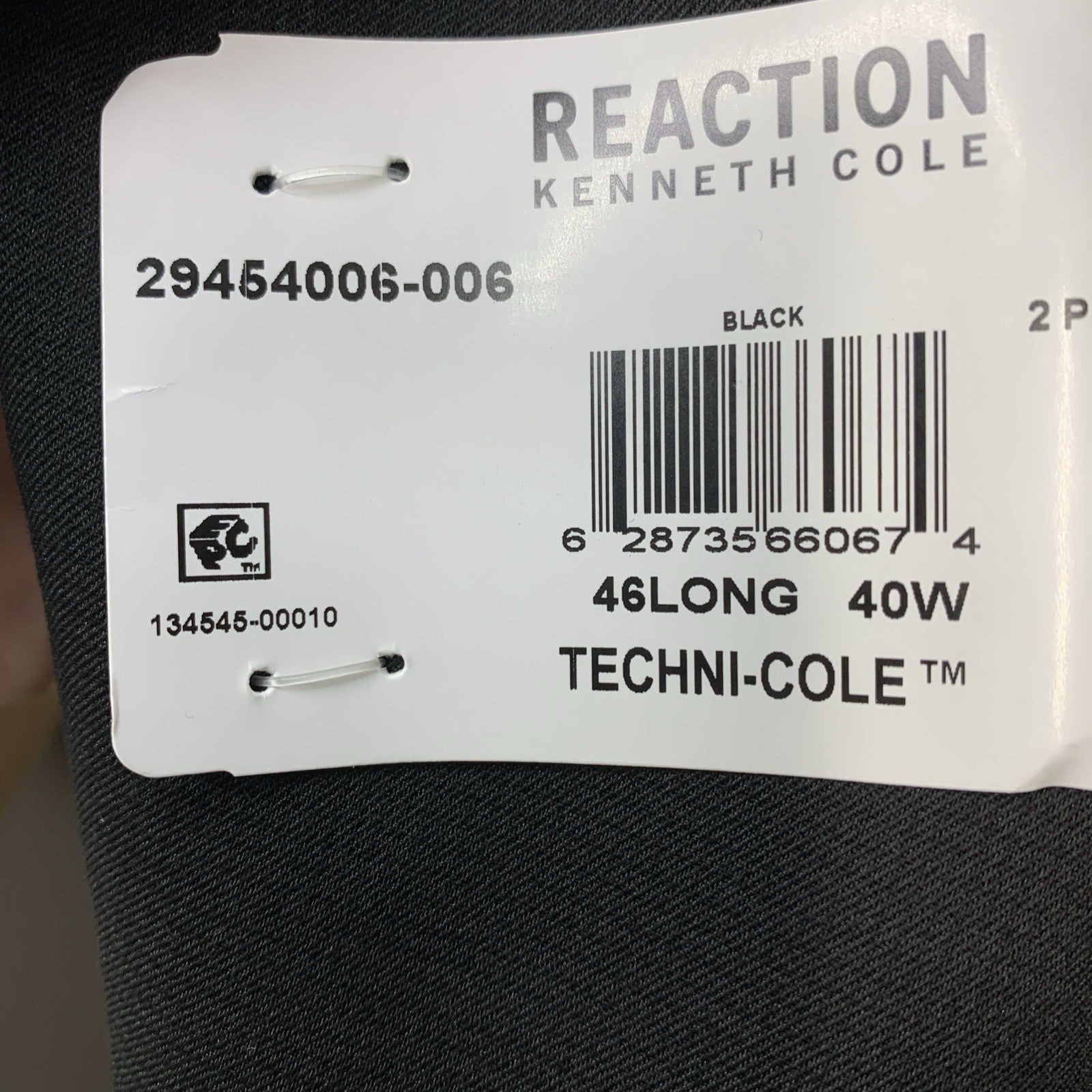 Kenneth Techni-Cole Reaction Men's Ready Flex Jacket 46L 40W 29454006-006 Black