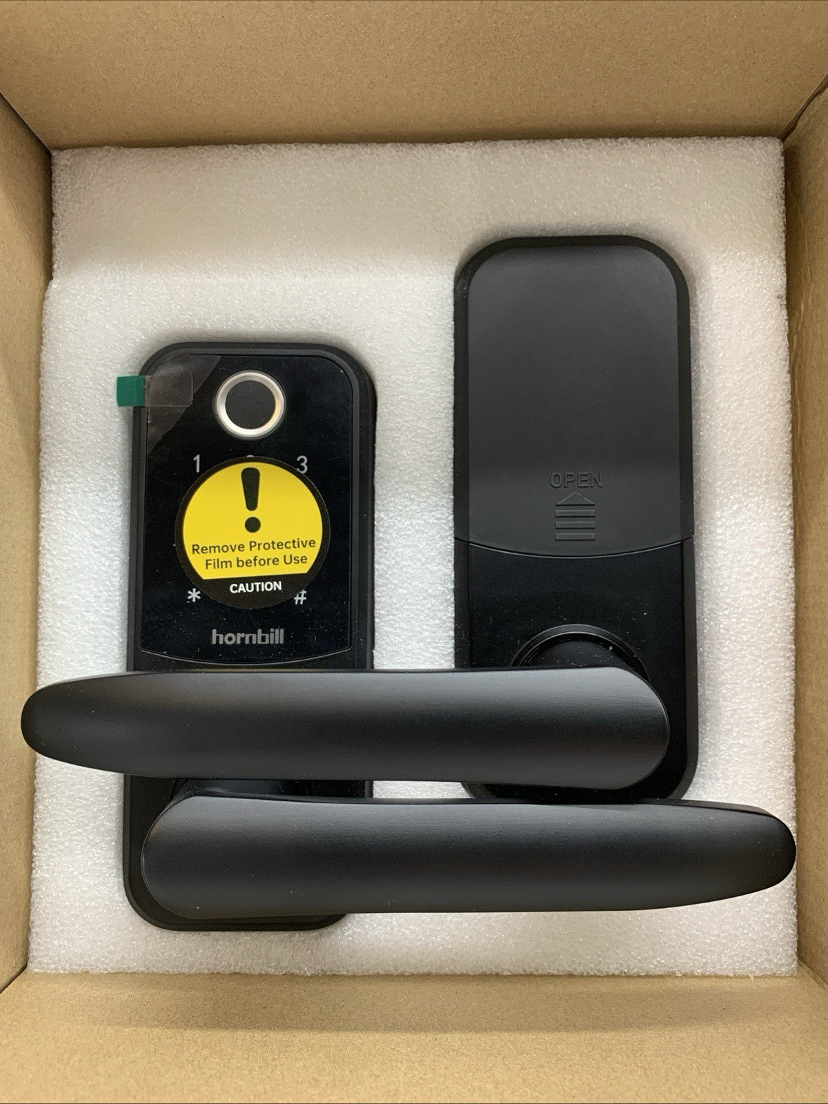 HORNBIL Fingerprint Bluetooth Front Door Locks w/Handle Smart Keyless Entry Lock