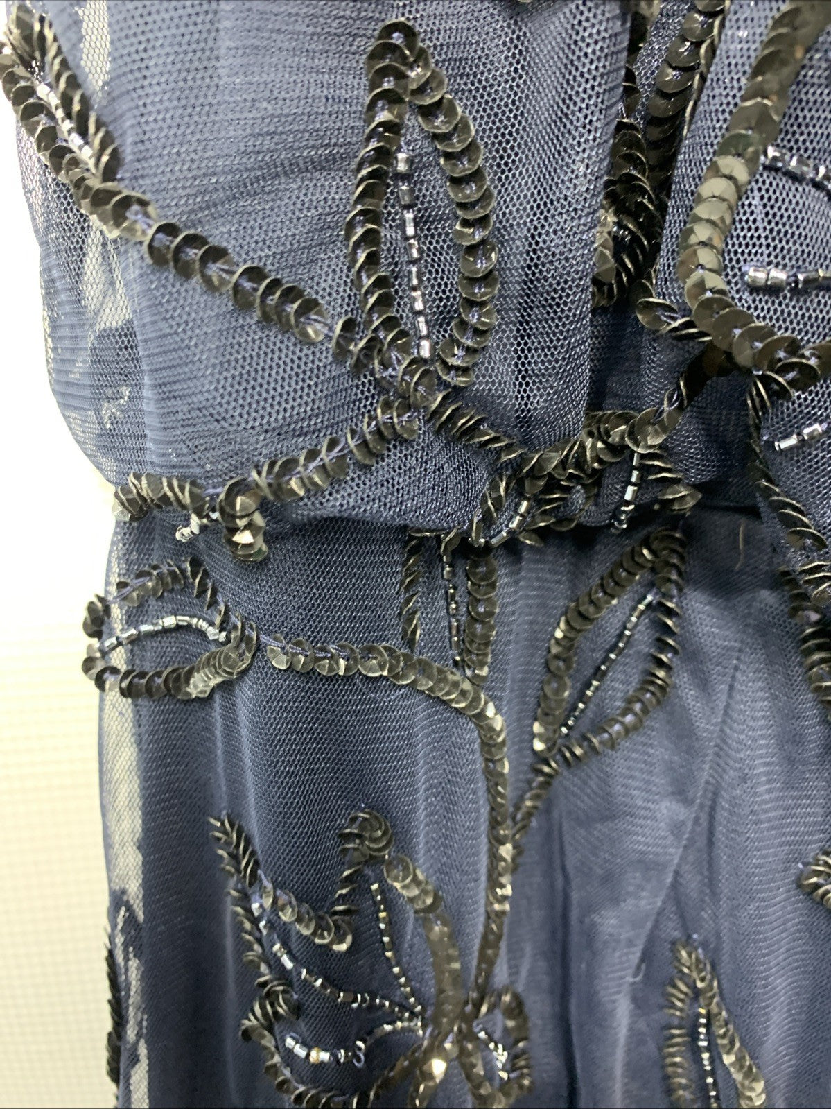 Alex Evenings Women's Blouson Beaded Long Dress Formal Cocktail Guest Size 18