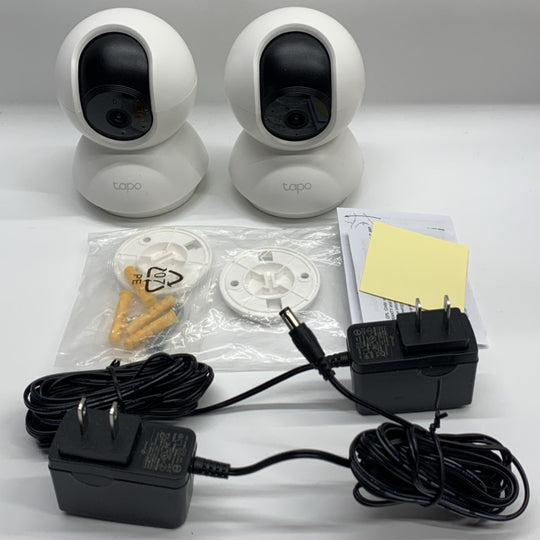 Tapo C210P2 Indoor 2K Pan/Tilt Security Camera 2-Way Audio Night Vision - 2 Pack