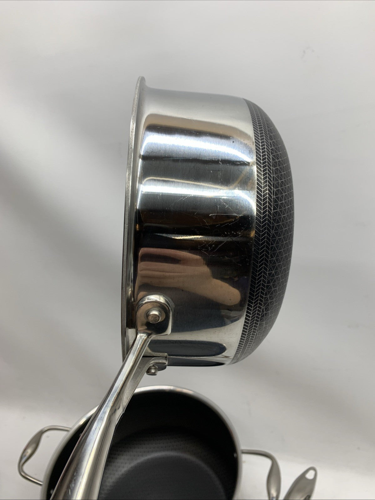 HexClad Hybrid Nonstick 6-Piece Pot Set 8, 3 & 2 Qt Pots with Cover Lids - USED