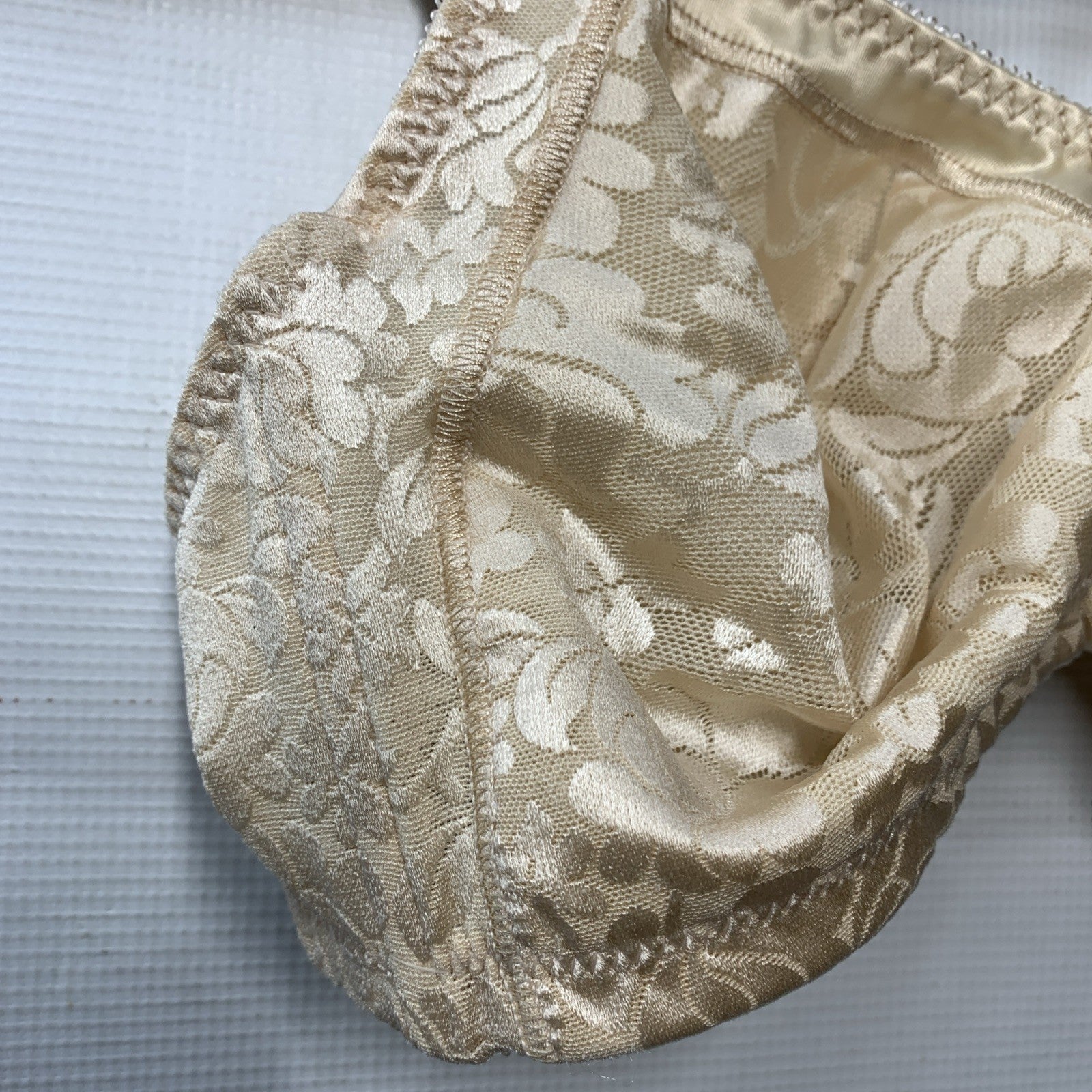 Nude Bali Bra size 38B by The Family Flips, wireless support, double lace design, cool comfort, seamless fit, women's intimate wear