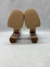 Vivianly Womens Platform Ankle Strap Open Toe Chunky Block High Heels Nude Sz 9