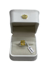 Radiant Cut Yellow Sterling Silver .925 CZ 3 Stone Engagement Ring Size 8.5