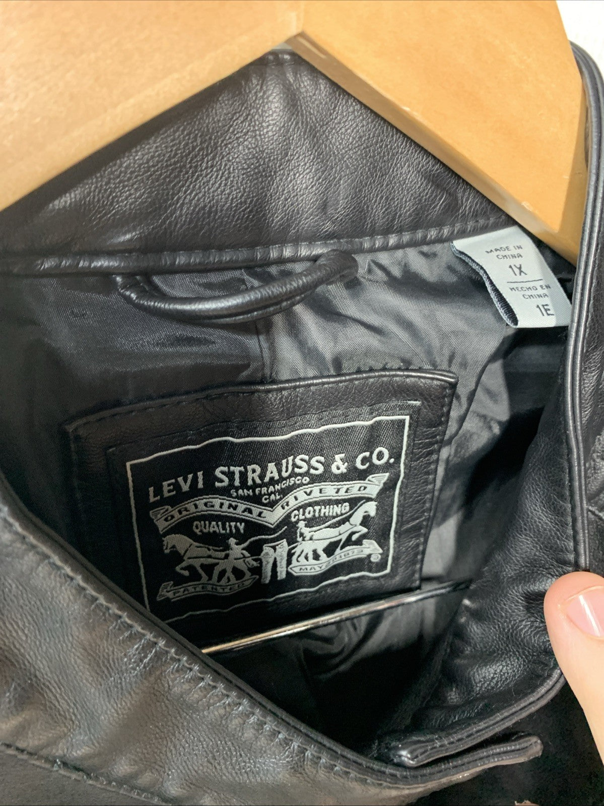 Levi's Women's Faux Leather Motocross Racer Jacket Standard Black Size 1X