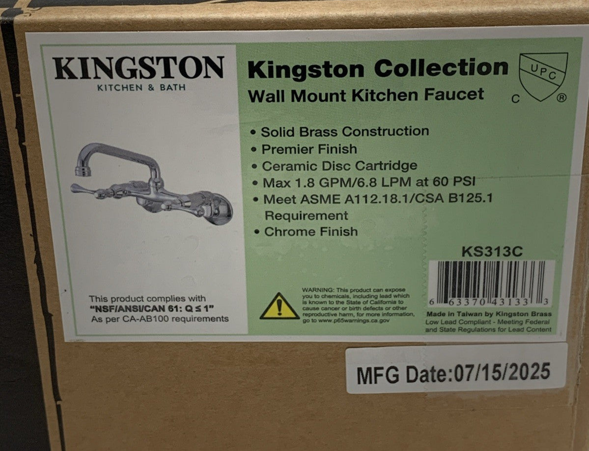 Kingston Brass KS313C Magellan Wall Mount Kitchen Faucet 6