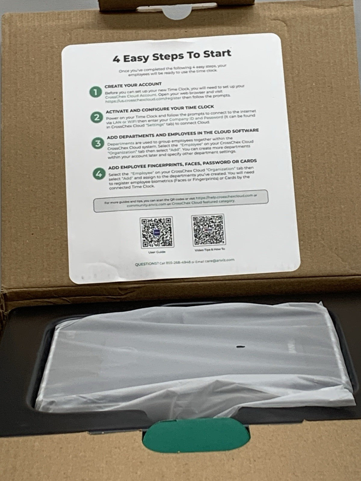 Anviz CrossChex Cloud CX7 Touchless Face Recognition Time Clock for Employees