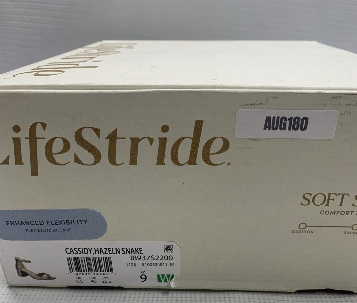 LifeStride Women's Cassidy Ankle Strap Dress Sandals Heeled Snake Print Size 9W