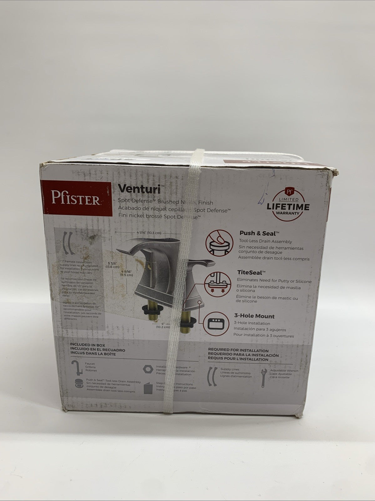 Pfister Venturi LF-048-VNGS Center Set 2-Handle Bathroom Faucet Brushed Nickle