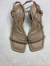 Marc Fisher Women's Meggiane Heeled Sandal Size 8M Lite Latte 110 Buckle Closure