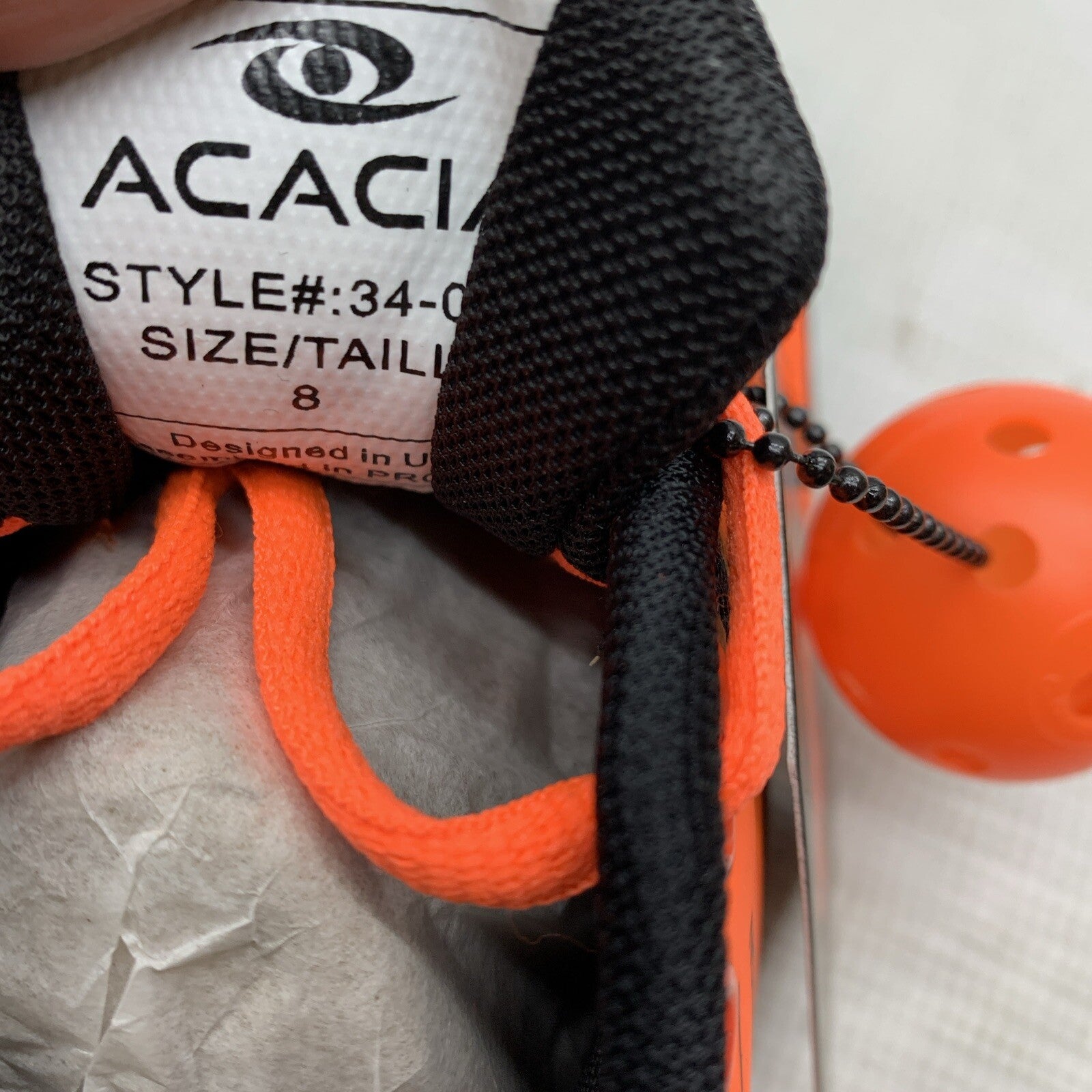 Acacia Men's Signature Tyler  Edition Ultrashot Pickleball Shoe Size 8 Orange