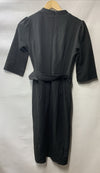 Grace Karin women's black 3/4 sleeve V-neck bodycon sheath dress with zipper, size small, styled for work or casual wear