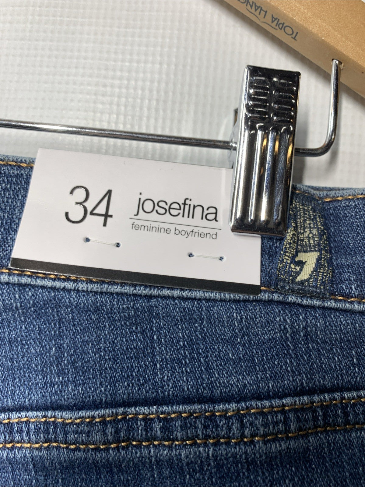 7 For All Mankind Josefina Feminine Boyfriend Jean Long Pant with Pocket Size 34