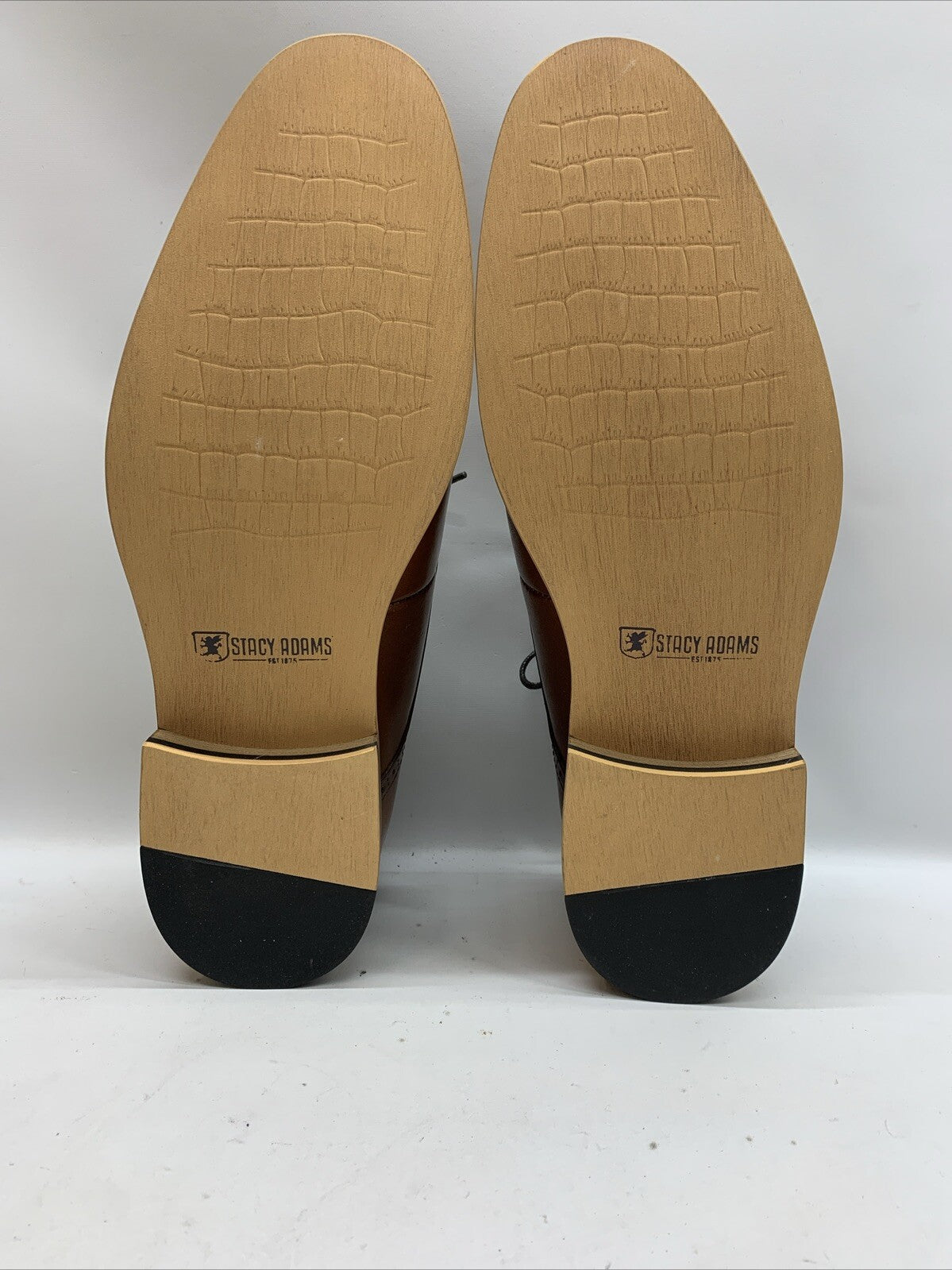 Stacy Adams 25066-221 Men's Brown Cognac Cap Toe Oxford Dress Shoes Size 9.5W
