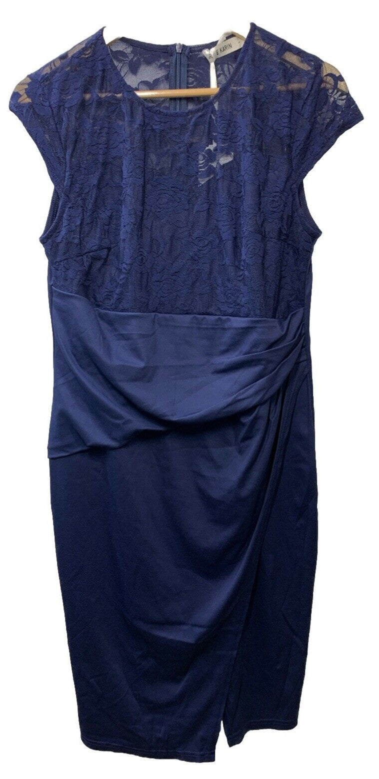 GRACE KARIN Sleeveless Lace Party Cocktail Dress Wrap Ruched Body Sleeveless L