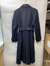 Cole Haan Womens Flared Trench Slick Wool Coat Stone Long Sleeve 352MB494 Size 6